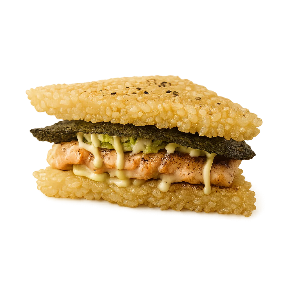 Zalm crispy rice sandwich