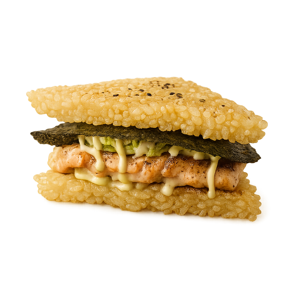 Zalm crispy rice sandwich